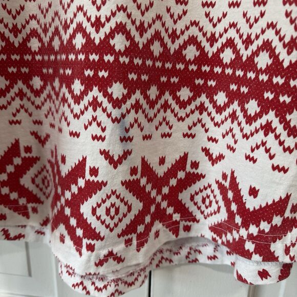 Spirit Jersey Vintage “Let It Snow” Red Snow Flakes Moose Fair Isle Shirt Size S - Picture 4 of 11